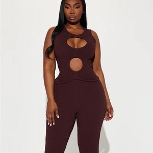 Brown 2 Piece Shirt Pant Set Fall Chocolate Set Plus Size New W/ Tags NEVER WORN